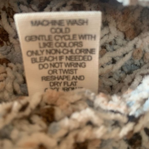 NWT JESSICA SIMPSON BEIGE MULTI-COLOR DOT CHUNKY CABLE KNIT SWEATER XS - Picture 7 of 8